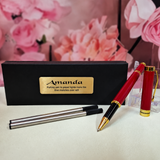 40th Birthday Personalised Red Ballpoint Pen Set