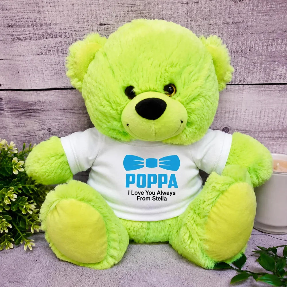 Lime Bear 30cm for Pop with Personalised Shirt Message