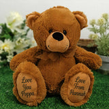 Brown Bear 30cm Pop Personalised Message on Feet