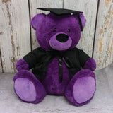 40cm Purple Bear Graduation Bear with Cap and Gown – Message on Feet