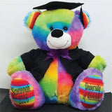 30cm Rainbow Bear Graduation Gift with Personalised Feet Message