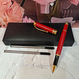 Personalised Red Ballpoint Pen Set 30th Birthday Message Plaque