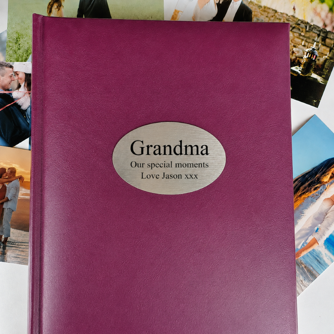 Rose Glamour Album 300 Photos 50x40cm for Grandma with Plaque Inscription