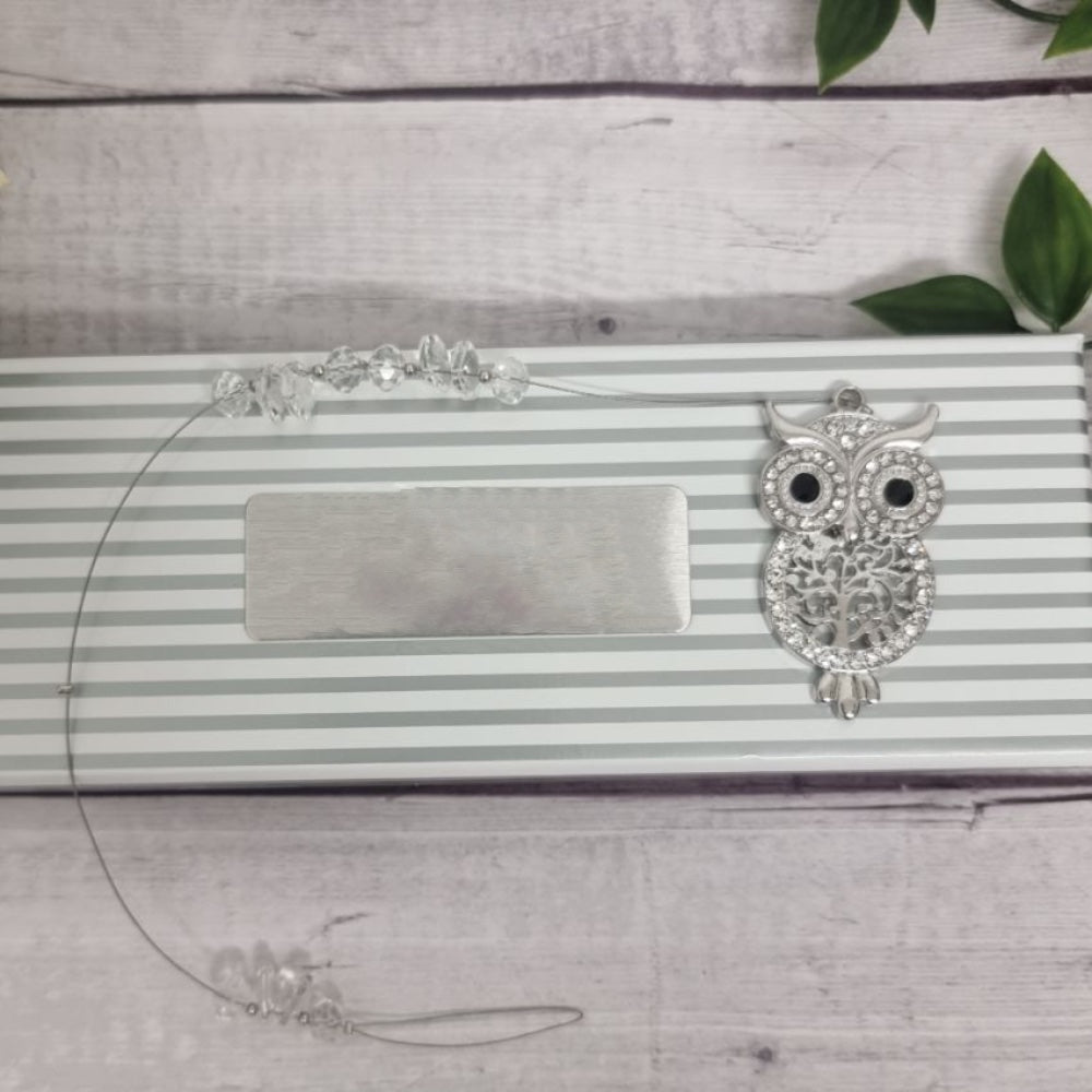 Personalised Owl Suncatcher with Gemstones – 40th