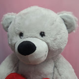 Silver Bear 40cm - 21st Birthday with Personalised Heart