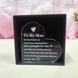 Personalised "To My Man" Heart Acrylic Gift Box for Husband