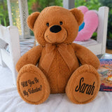Brown Bear 30cm Valentines Day Personalised Message on Feet