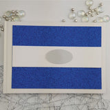 White Book with Blue Glitter Retirement Guest Book – Personalised A5 Keepsake