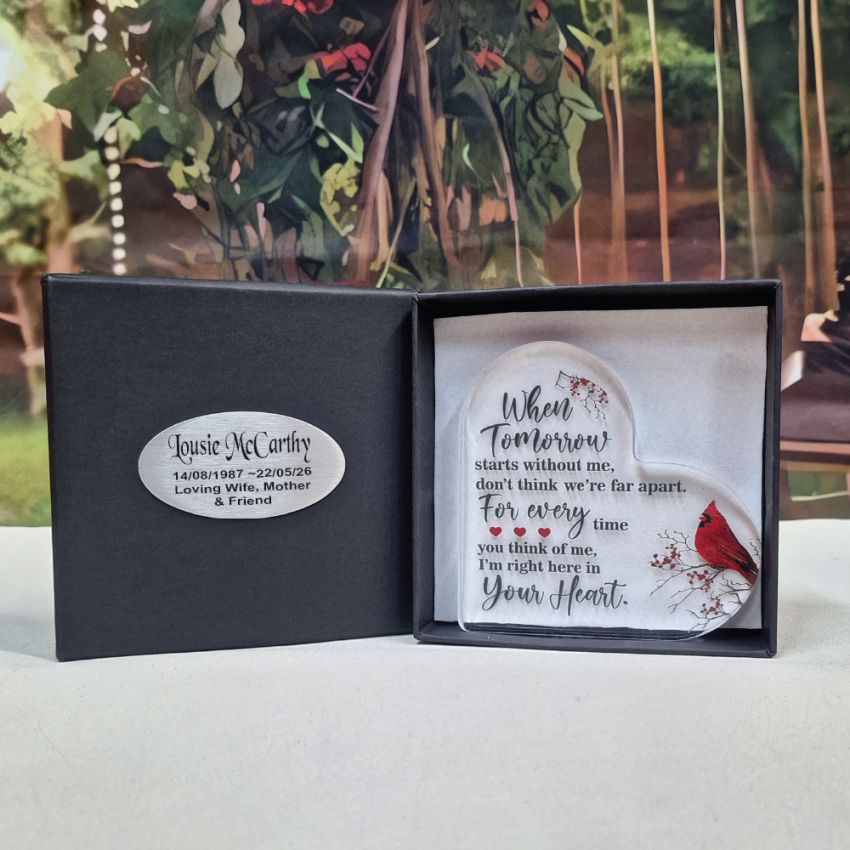 Memorial Personalised "When Tomorrow Starts Without Me" Heart Acrylic Gift Box