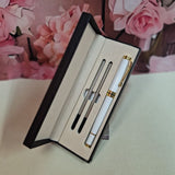 Personalised White Ballpoint Pen Set for Pop