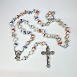 Baptism White Ceramic Rosary Beads Gift Box with Personalised Plaque