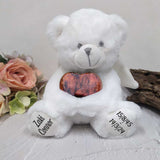 23cm Angel Memorial Bear with Wood Urn Personalised on Feet