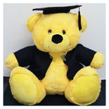 40cm Yellow Graduation Bear with Cap and Gown – Personalised Feet