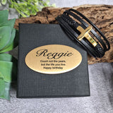 16th Birthday Gold Cross Stacked Bracelet Gift Box with Plaque