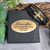 Grandad Gold Cross Stacked Bracelet Gift Box