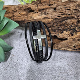 Graduation Gift Silver Cross Stacked Bracelet Gift Box with Plaque