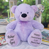 Lavender Bear 40cm Anniversary Personalised Message on Feet
