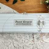 Personalised Aunty Silver Metal Owl Suncatcher with Message Plaque