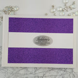 Personalised A5 Guest Book Baby Shower White with Purple Glitter