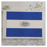 White Book with Blue Glitter Personalised Baby Shower Guest Book A5