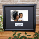 Personalised Baptism 6x4 Black Timber Photo Frame with Message Plaque