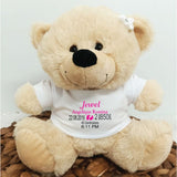 New Baby Birth Details – 23cm Beige Personalised Teddy Bear