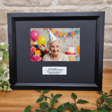 Personalised 70th Birthday 6x4 Black Timber Photo Frame with Message Plaque
