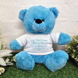 Bright Blue Bear 30cm Get Well Soon Message on Shirt