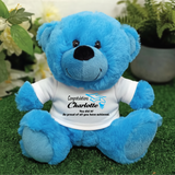 Personalised 23cm Bright Blue Graduation Teddy Bear