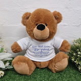Brown Bear 30cm Get Well Soon with Message on Shirt