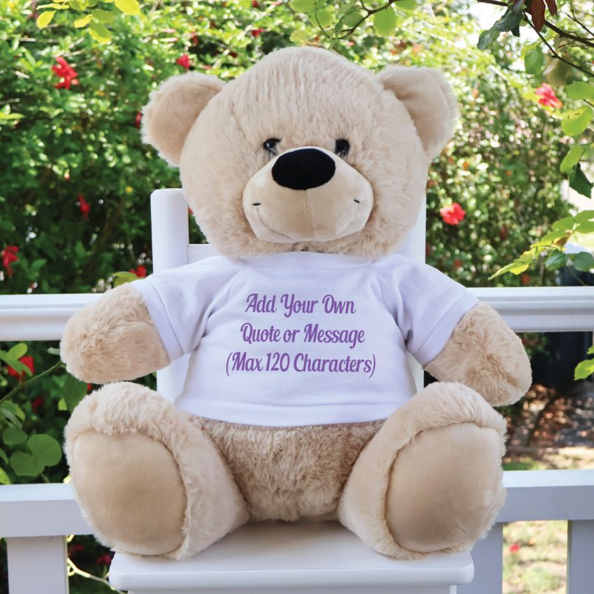 40cm Zipper Bear with Shirt and Message Recorder Heart – Custom Message