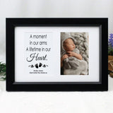 Baby Memorial Personalised Double Typography Photo Frame - Black