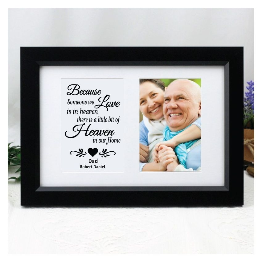 Memorial Personalised Double Typography Photo Frame - Black