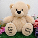 Beige Bear 40cm Fathers Day Personalised on Feet