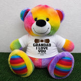 Rainbow Bear 30cm for Grandad with Message on Shirt