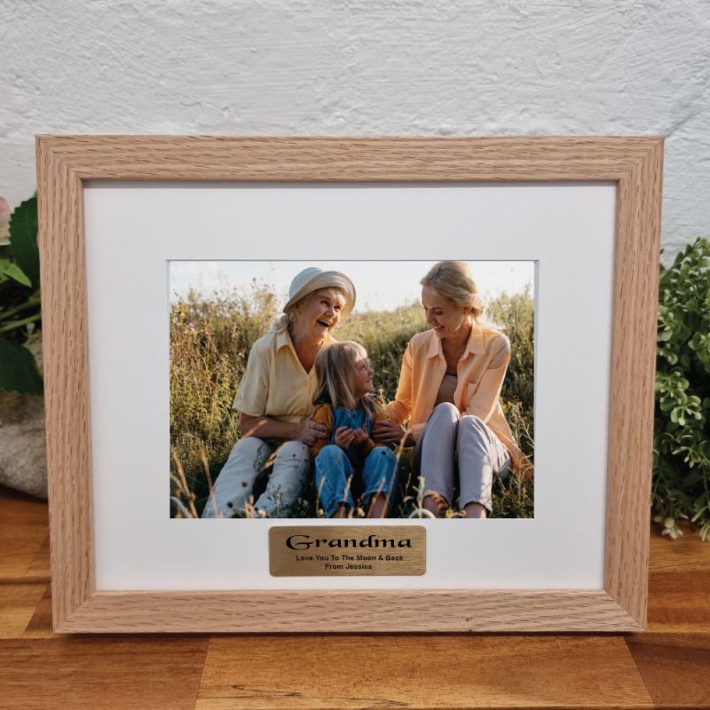 Personalised Natural Timber Photo Frame for Grandma