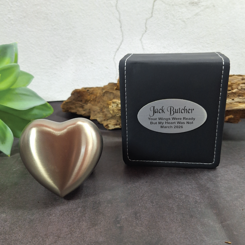 Memorial Heart Silver Urn 70mm – Memorial Urn