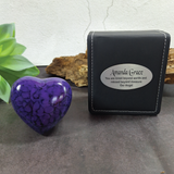 Memorial Heart Purple Urn 70mm for Cremation Ash with Plaque Message