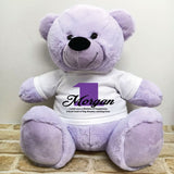 Personalised 40cm Lavender Bear for 1st Birthday