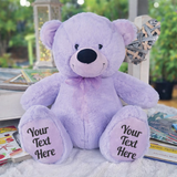 Lavender Bear 30cm Custom Message on Feet
