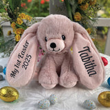 22cm Remi Pink Bunny Plush Toy for Easter with Message on Ears