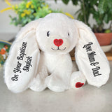 Baptism White Bunny Love Plush 22cm with Personalised Ears