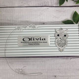 Personalised Suncatcher - Owl with Gemstones 90th