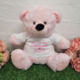 30cm Light Pink Bear Get Well Soon Personalised Shirt