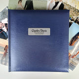 Blue Christening Photo Album 200 Photo with Personalised Plaque