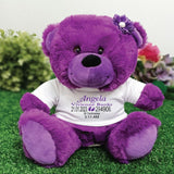 New Baby Birth Details – 23cm Purple Personalised Teddy Bear