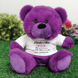 23cm Purple Bear for Baptism with Personalised Shirt