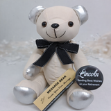 Retirement Signature Bear 40cm Black Bow Personalised Badge