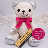 Signature Bear with Silver Ears and Feet – Coach Badge Personalised