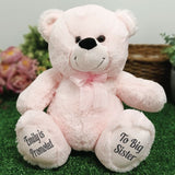 Light Pink Bear 30cm Big Sister Gift with Message on Feet